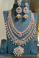 American Diamond Stones Bridal Haram - Nakshatra Jewels