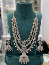 American Diamond Stones Bridal Layer Haram - Nakshatra Jewels