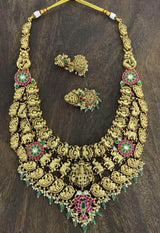 Nakshi Work with Kundan Stones Bridal Haram - Nakshatra Jewels