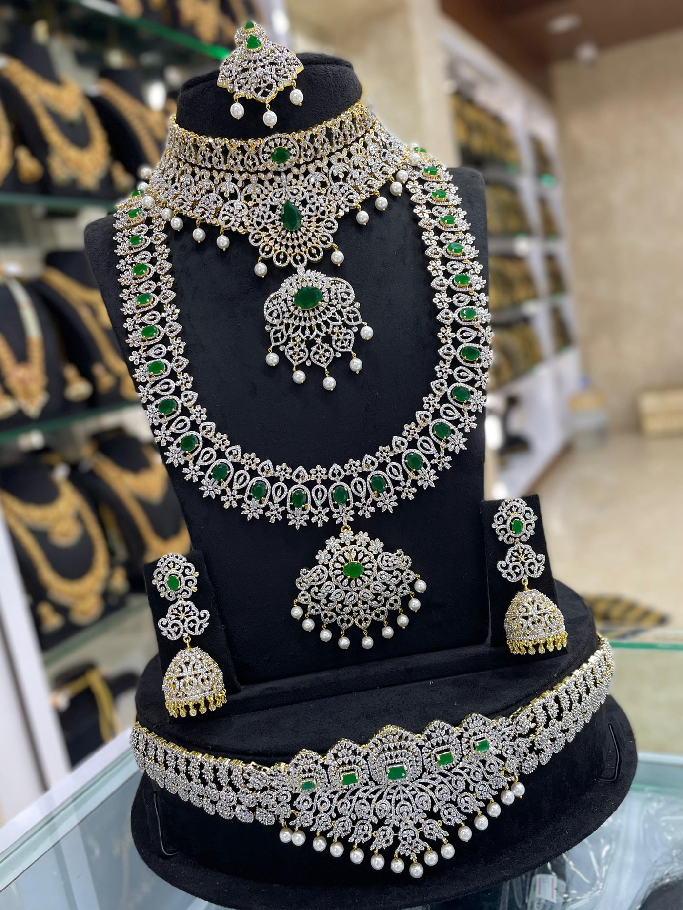 American Diamond Stones Bridal Combo Set