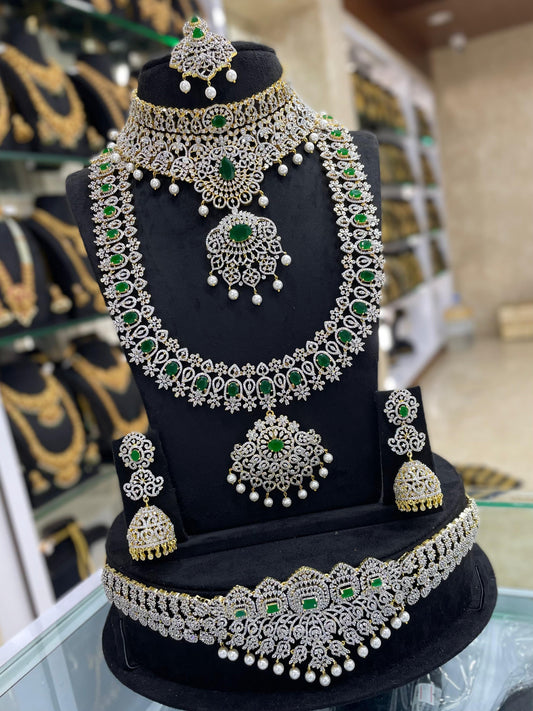 American Diamond Stones Bridal Combo Set