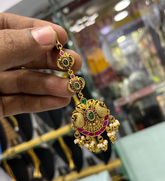 Nagasi work with Kundan Stones Tikka