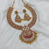 Nagasi Work with Kempu Stones Necklace - Nakshatra Jewels