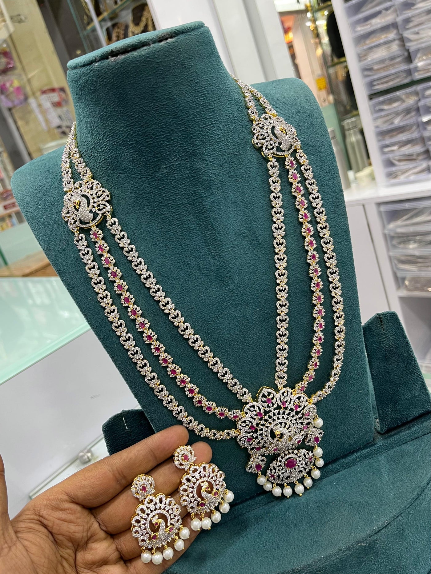 American Diamond Stones Bridal Layer Haram