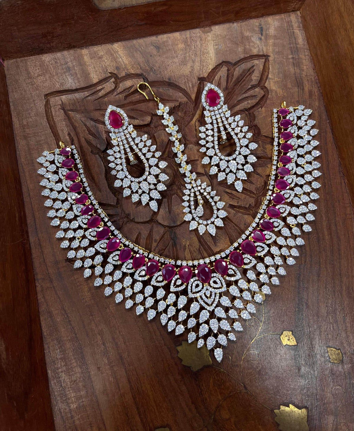 American Diamond Stones Bridal Necklace