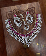 American Diamond Stones Bridal Necklace - Nakshatra Jewels