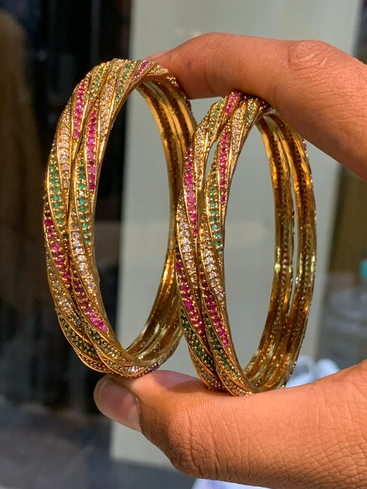 Premium Matt with AD Stone Bangles
