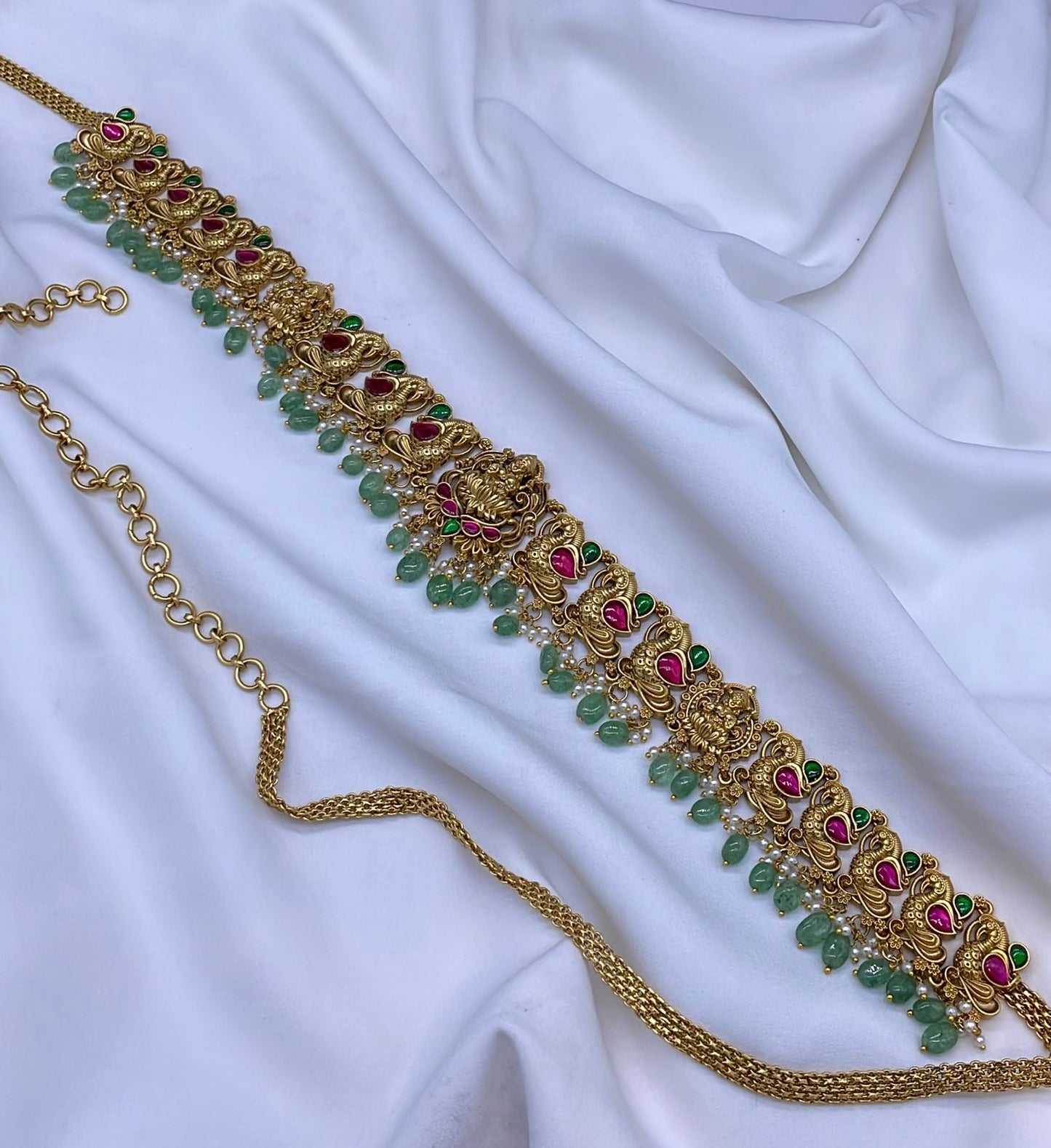 Nakshi Work with Kundan Stones Hip Chain