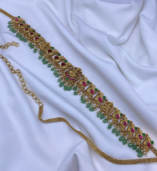 Nakshi Work with Kundan Stones Hip Chain