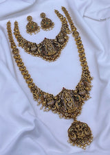 Nakshi Work with Kempu and AD Stones Bridal Combo Set