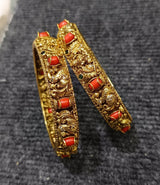 Premium Matt with AD Stone & Coral beads Bangles - Nakshatra Jewels