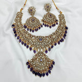 Victorian Polish with AD Stones Bridal Necklace - Nakshatra Jewels
