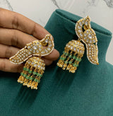 Premium Matt with Kempu Stones Earrings - Nakshatra Jewels