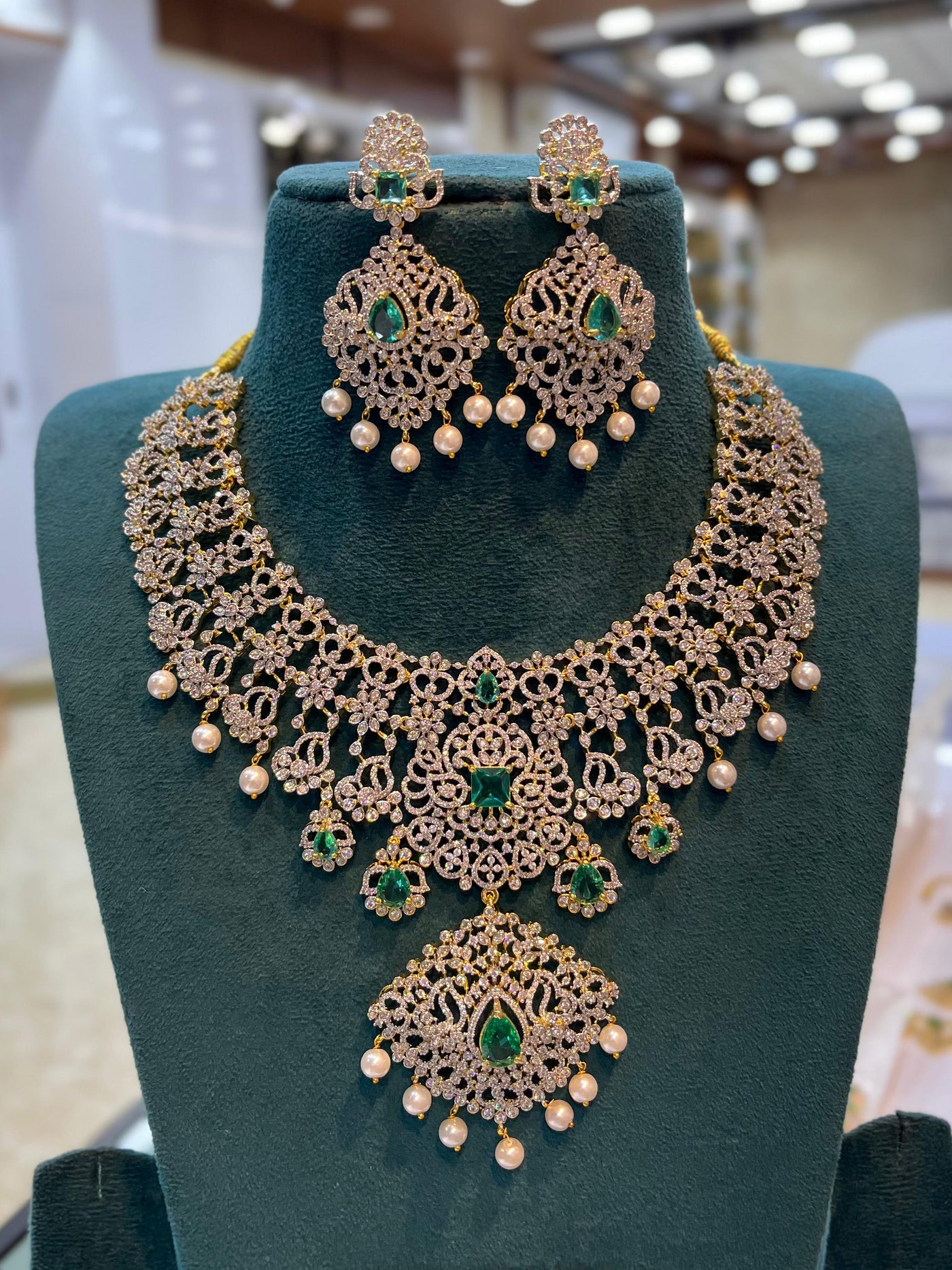 American Diamond Stones Bridal Necklace