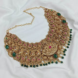 Handmade Silver Replica Bridal Choker with Jadau Stones - Nakshatra Jewels
