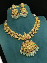 Nakshi work with Jaadu Kundan Stones Necklace - Nakshatra Jewels