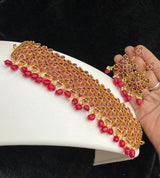Nagasi work with Kempu Stones Bridal Choker - Nakshatra Jewels