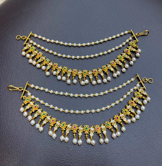 Premium Matt with Kempu Stone Ear Chains