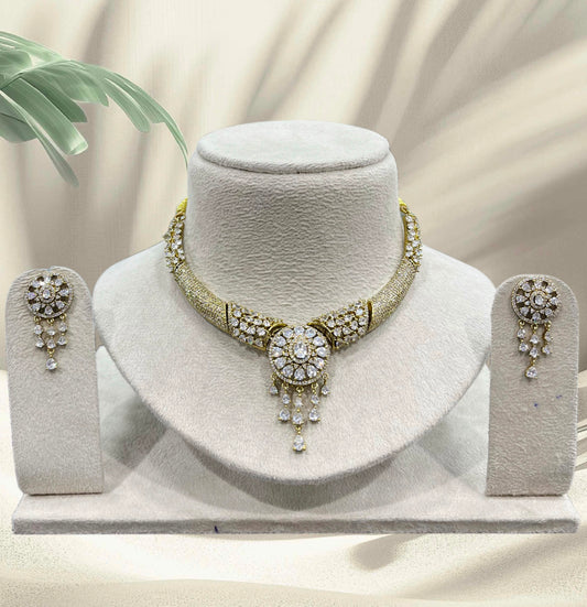 Victorian Polish AD Stones Necklace