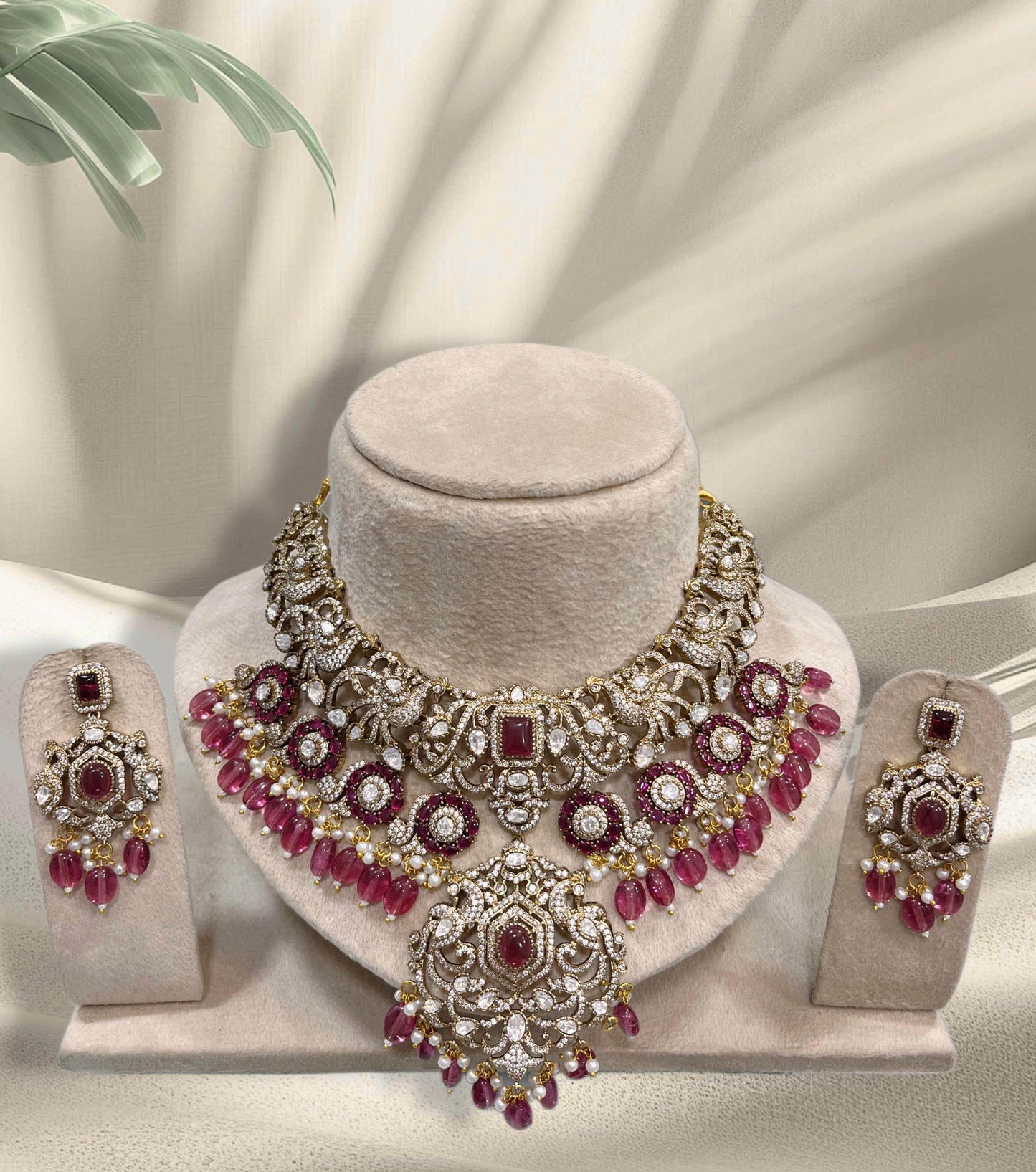 Victorian Polish with AD Stones Bridal Choker - Nakshatra Jewels