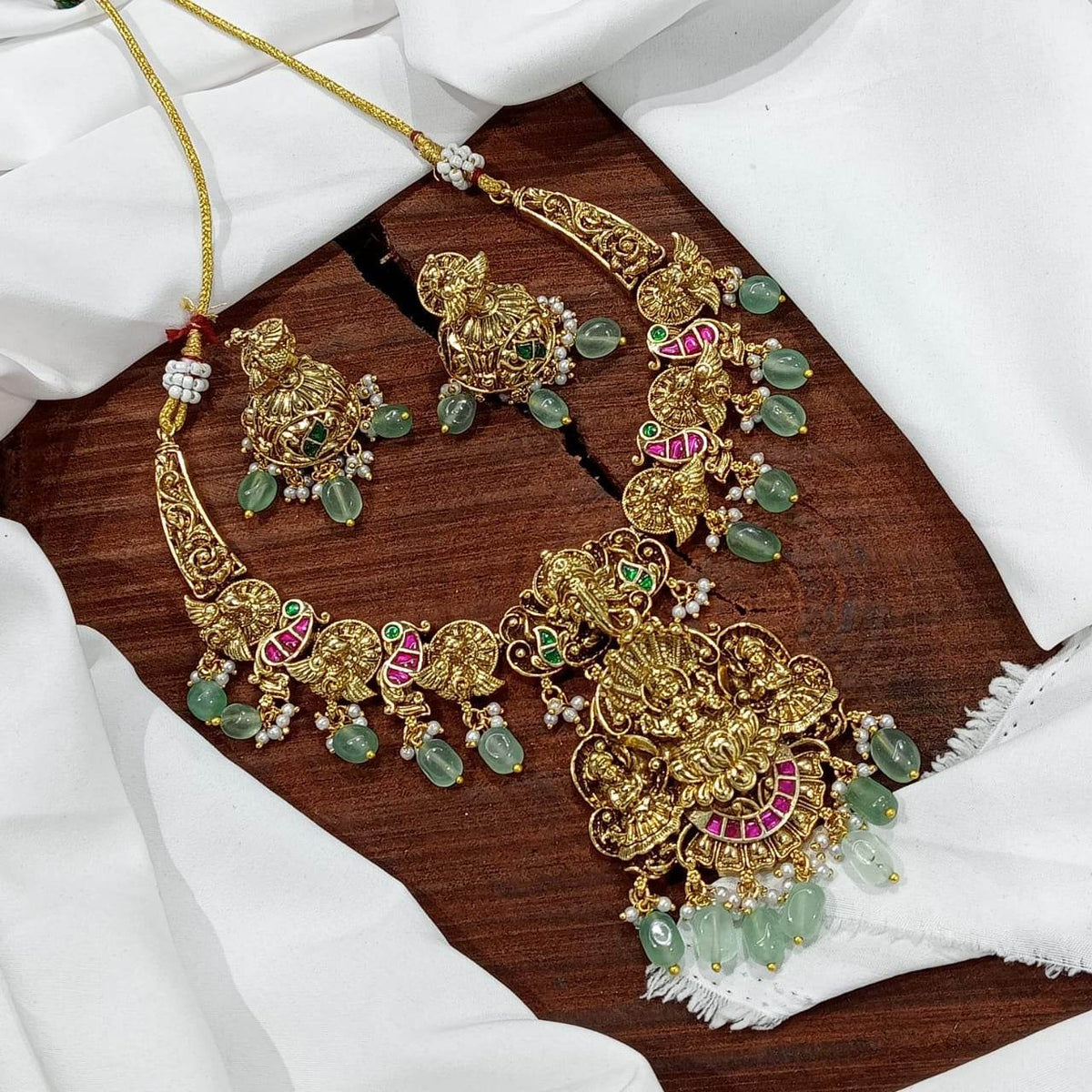 Nakshi Work with Kundan Stones Bridal Necklace