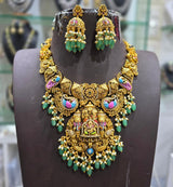 Nakshi Work with AD Stones Bridal Necklace