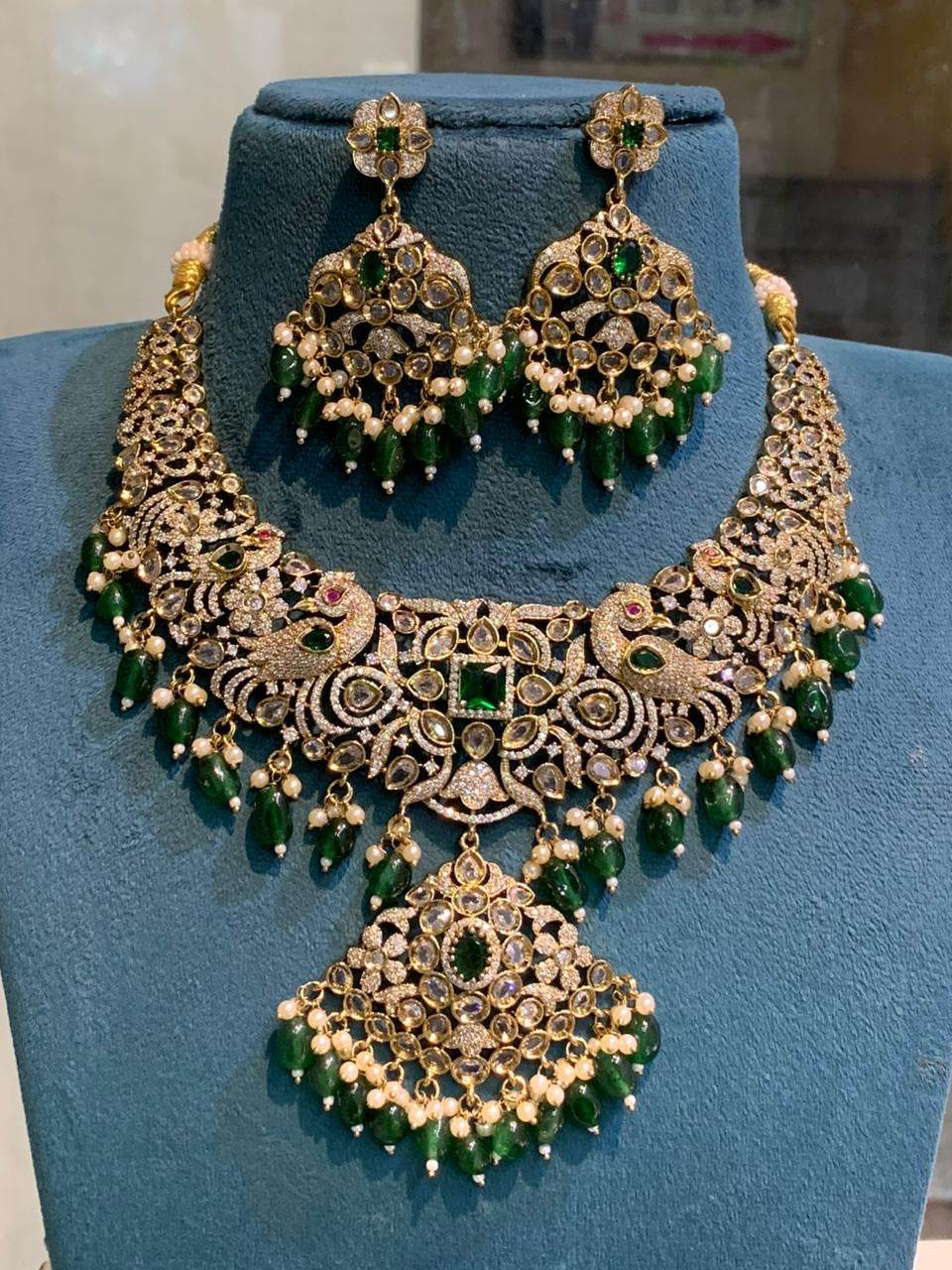 Victorian Polish with AD Stones Bridal Necklace