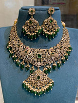 Victorian Polish with AD Stones Bridal Necklace - Nakshatra Jewels