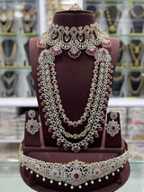 American Diamond Stones Bridal Combo Set - Nakshatra Jewels