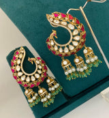 Kundan & Mossianite Stones Bridal Earrings