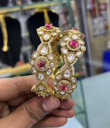 Victorian Polish with AD & Moissanite Stone Bangles
