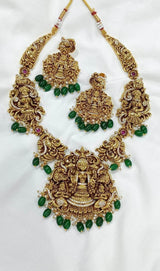 Nakshi work with AD Stones Necklace - Nakshatra Jewels