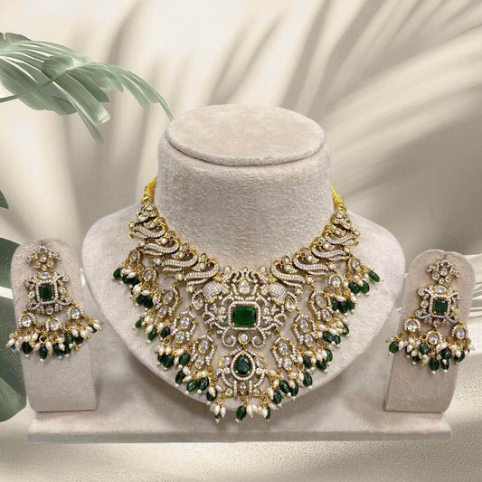 Victorian Polish with AD Stones Bridal Choker - Nakshatra Jewels