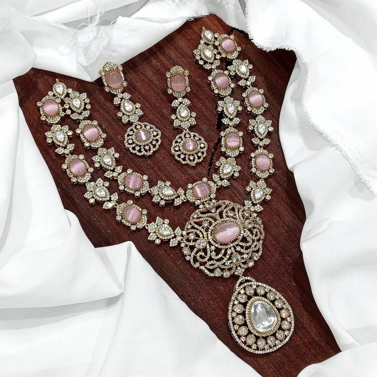 Victorian Polish with AD Stones Bridal Necklace