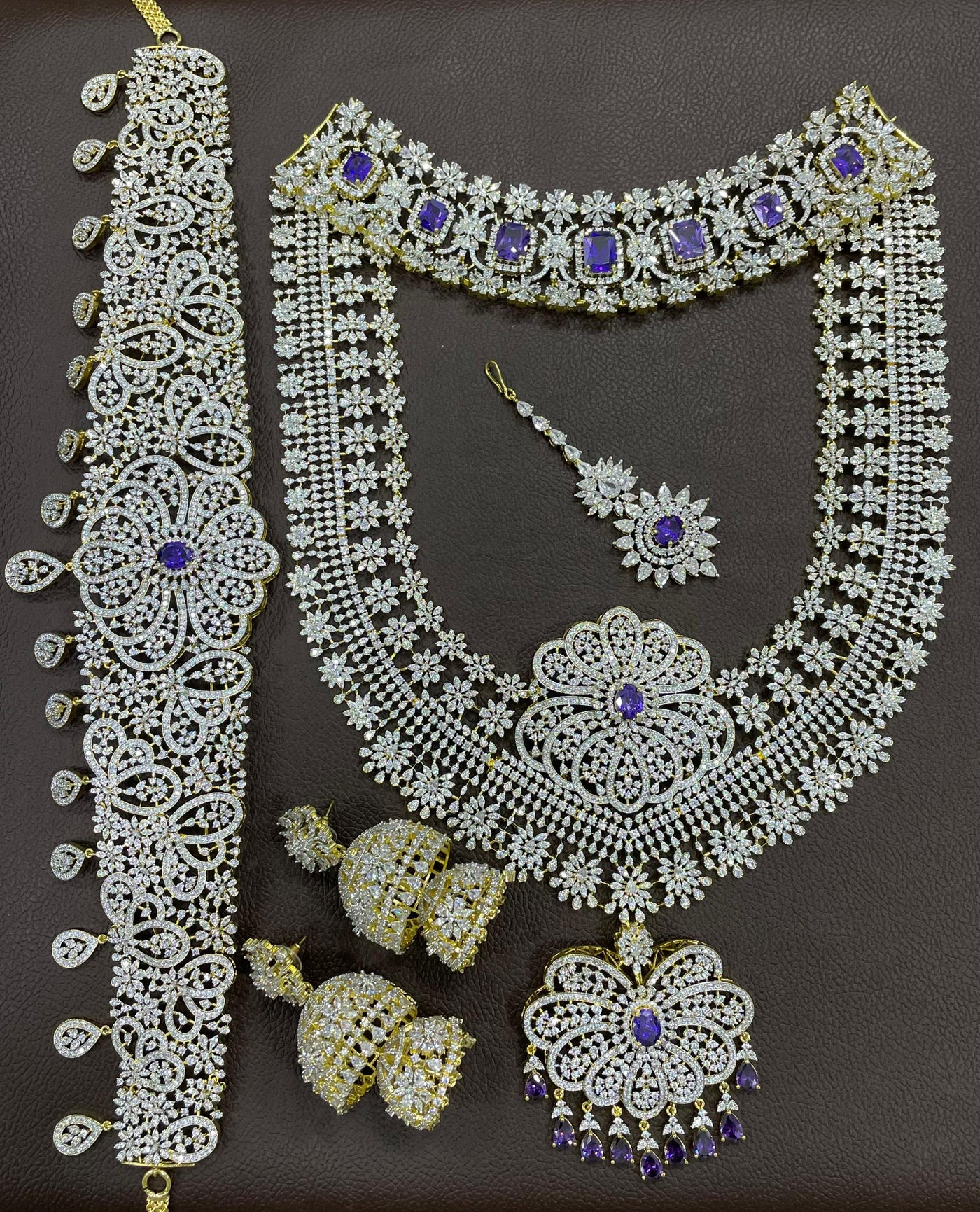 American Diamond Stones Bridal Combo Set
