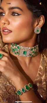 Moissanite & AD Stones Bridal Choker - Nakshatra Jewels