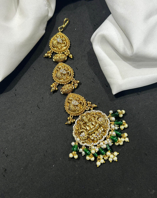 Nagasi work with Kempu Stones Tikka - Nakshatra Jewels