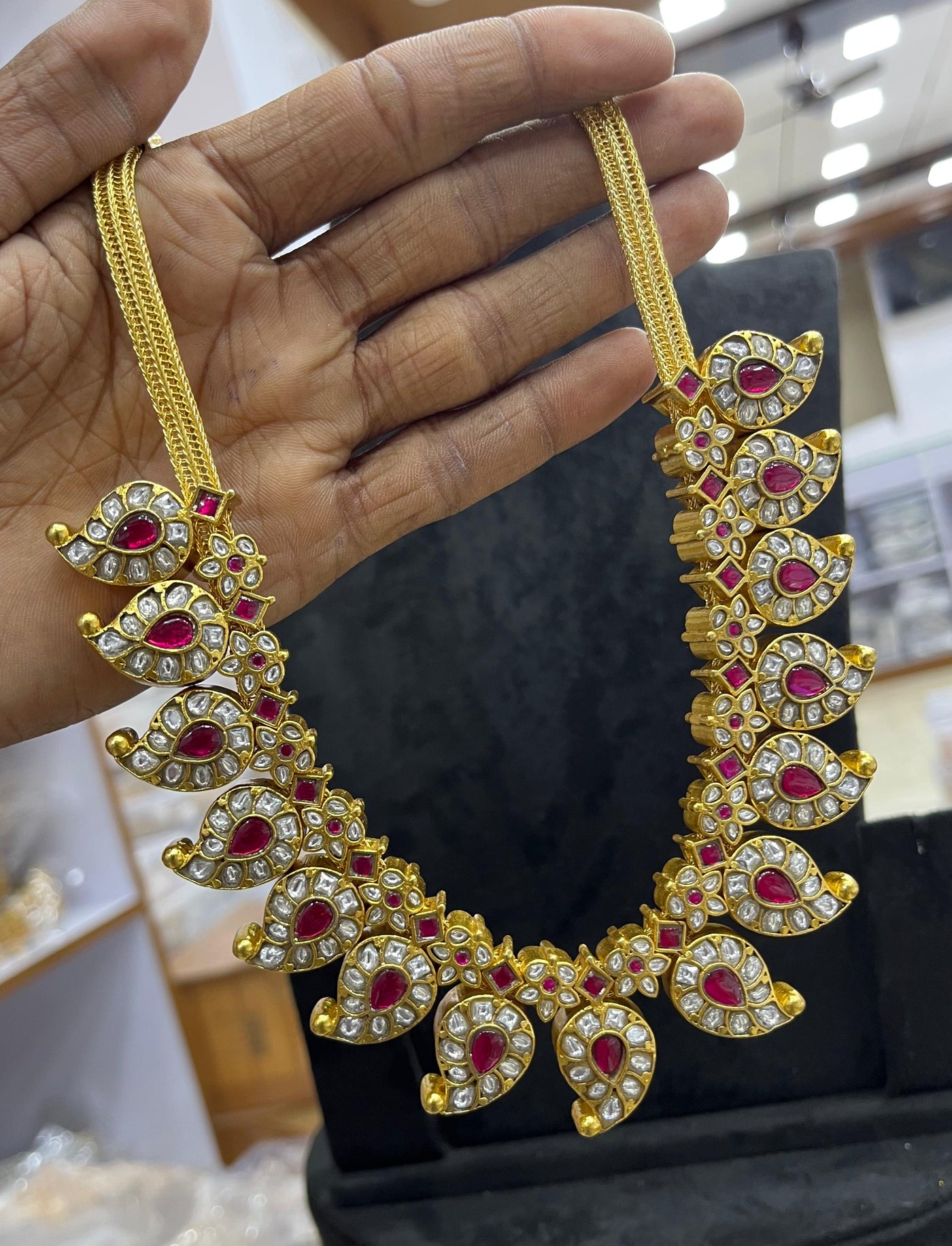 Jaadu Kundan Stones Bridal Necklace 2in1