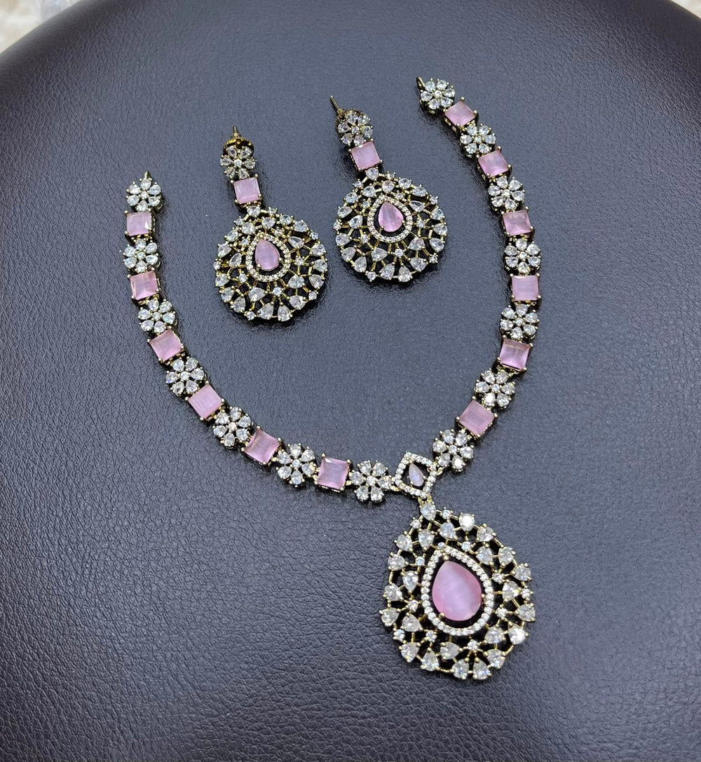 Victorian Polish AD Stones Necklace