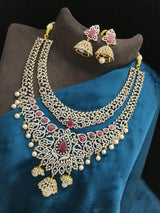American Diamond Stone Bridal Layer Haram - Nakshatra Jewels