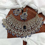 Victorian Polish with Moissanite Stones Bridal Choker - Nakshatra Jewels