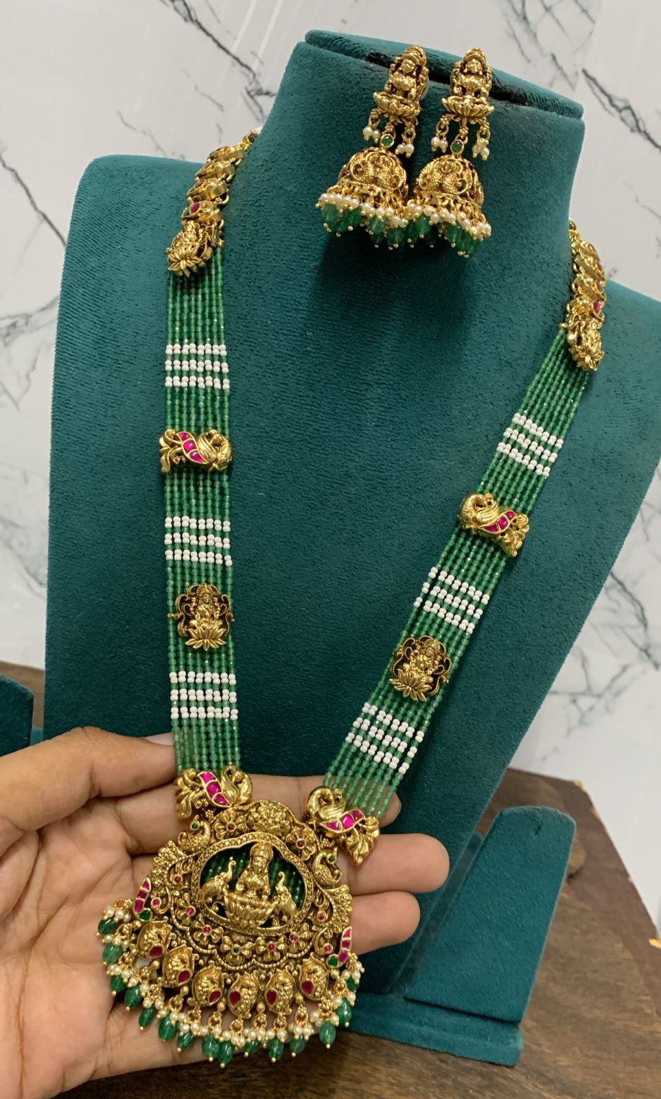 Nagasi Work with Jaadu Stones Pendent and Beads Haram