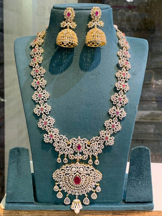 American Diamond Stone Bridal Haram - Nakshatra Jewels
