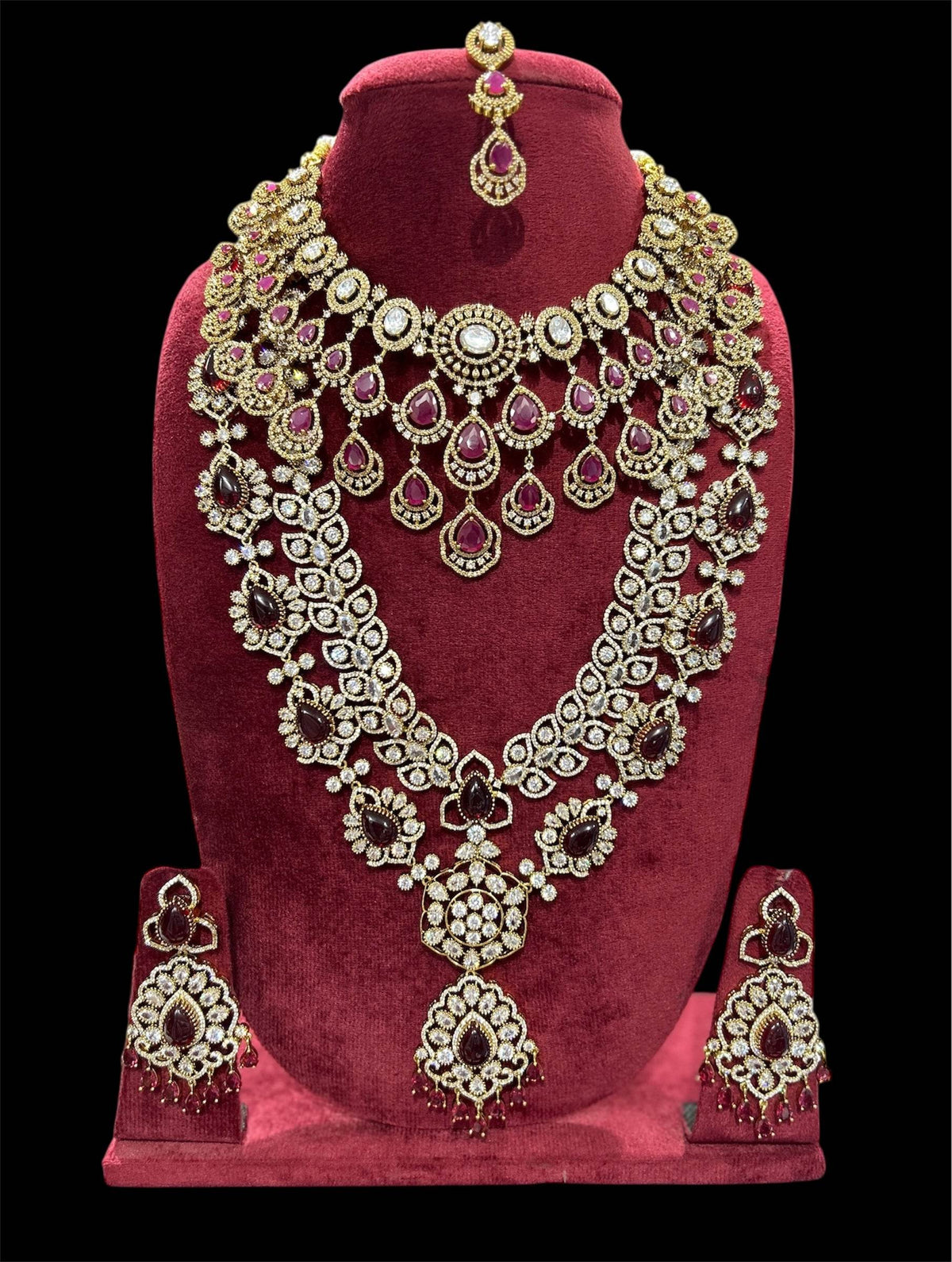 Victorian Polish with Moissanite Stones Bridal Combo set