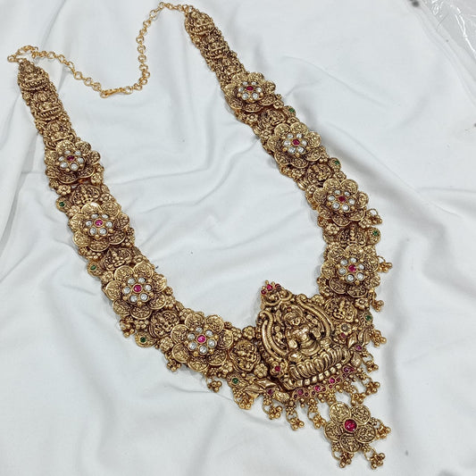 Handmade Silver Replica Bridal Haram with Jadau Stones