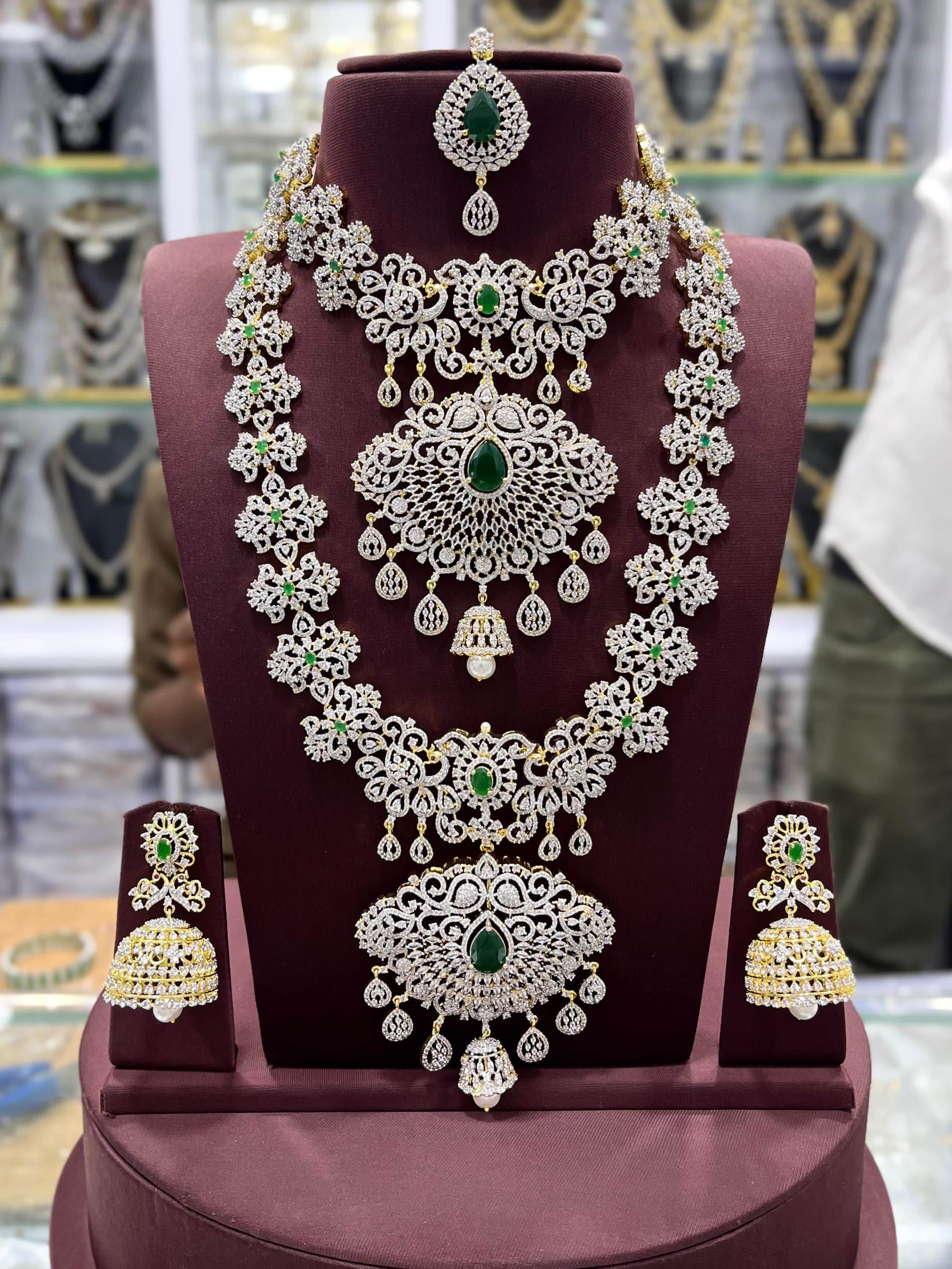 American Diamond Stones Bridal Set - Nakshatra Jewels