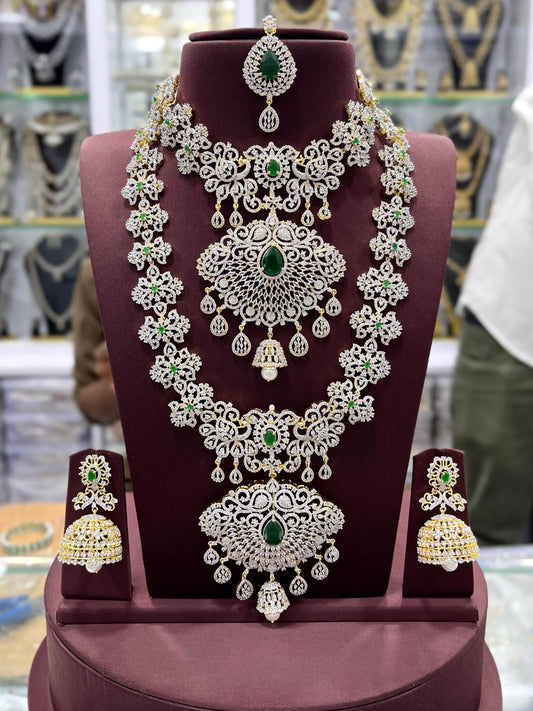 American Diamond Stones Bridal Set - Nakshatra Jewels
