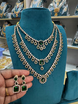 Victorian Polish with AD Stones Layer Necklace