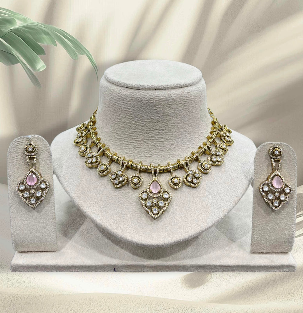 Victorian Polish AD Stones Necklace