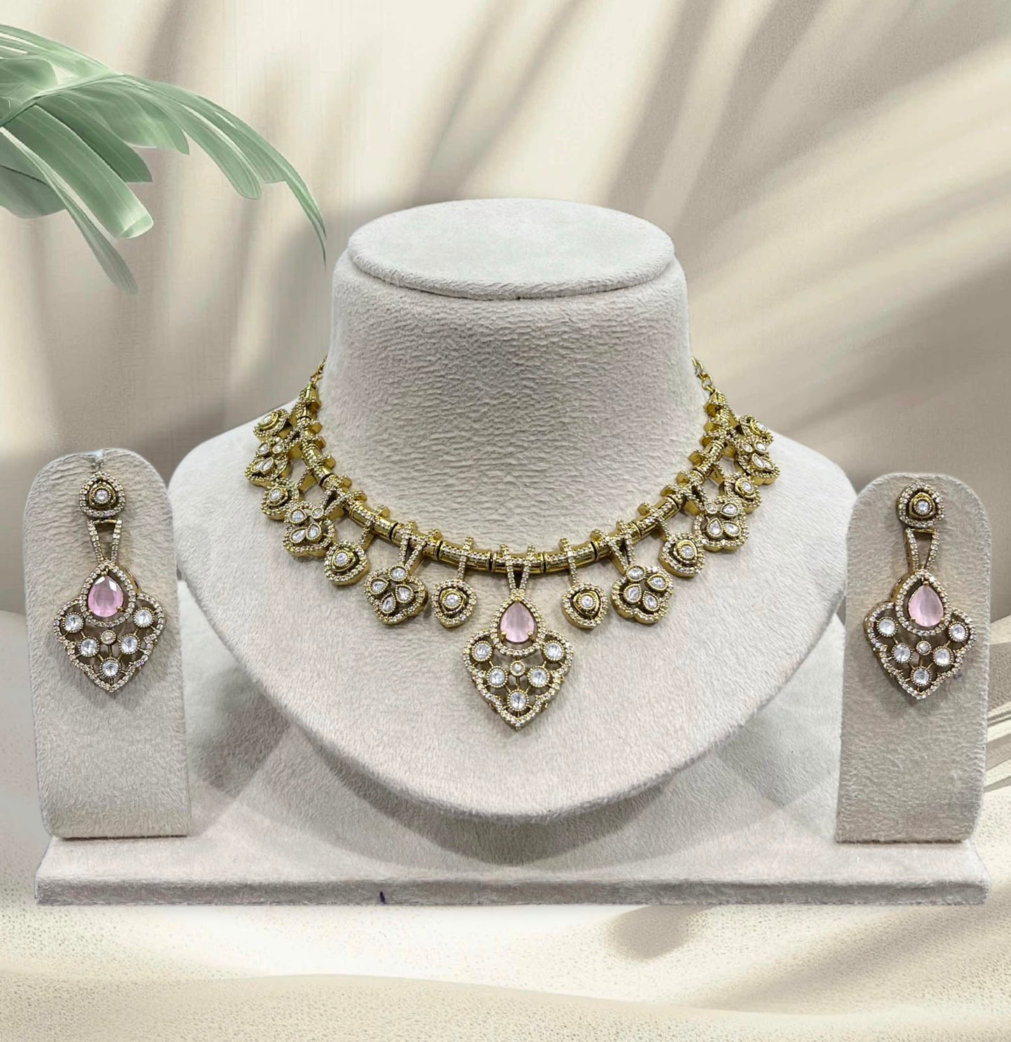 Victorian Polish AD Stones Necklace